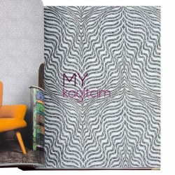 Duka Grace 16,5 m² - Geometrik Siyah Beyaz Vinil Duvar Kağıdı Grace Peafowl 91141-3
