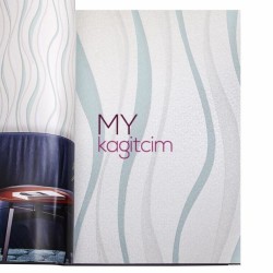 Duka Legend 16,5 m² - Geometrik Turkuaz Vinil Duvar Kağıdı Legend Rain 81144-3