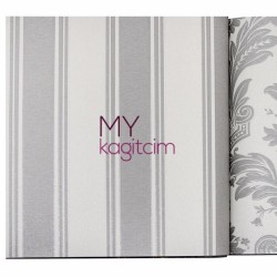Gri Çizgili Vinil Duvar Kağıdı Royal Port 8802-03 - Decowall Royal Port 16,5 m²