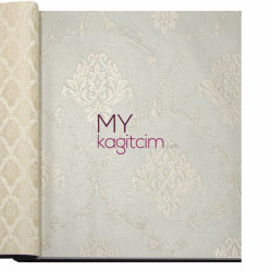 Decowall Bossini 10 m² - Gri Damask Vinil Duvar Kağıdı Bossini 2207-02