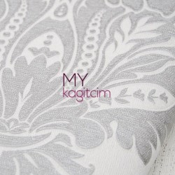 Gri Damask Vinil Duvar Kağıdı Royal Port 8801-03 - 2
