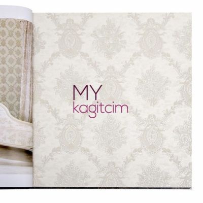 Gri Damask Vinil Duvar Kağıdı Royal Port 8804-05