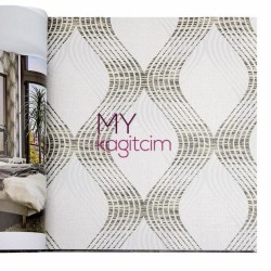 Gri Geometrik Vinil Duvar Kağıdı Royal Port 8807-03 - Decowall Royal Port 16,5 m²