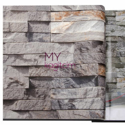 Decowall Bossini 10 m² - Gri Mavi 3d Taş Desen Vinil Duvar Kağıdı Bossini 2205-01