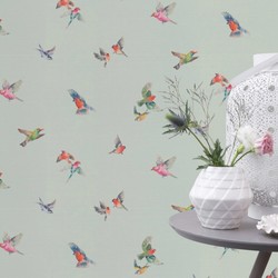 Duvar Kağıdı Lazy Sunday II 401141 Kuşlu my-0004 Zemin Açık Yeşil - 2