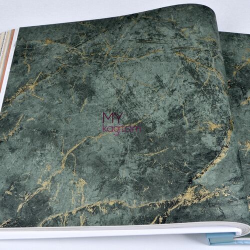 İthal Duvar Kağıdı Textured Wıbes A 78002 Mermer Yeşil