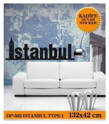 Coart Kadife İstanbul - KADİFE DUVAR STICKER İSTANBUL TYPE-1 132,5X42 CM