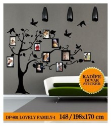Coart Kadife Çocuk Odası - KADİFE DUVAR STICKER LOVELY FAMILY-1 148x170 CM