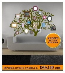 Coart Kadife Çocuk Odası - KADİFE DUVAR STICKER LOVELY FAMILY-5 180x140 CM