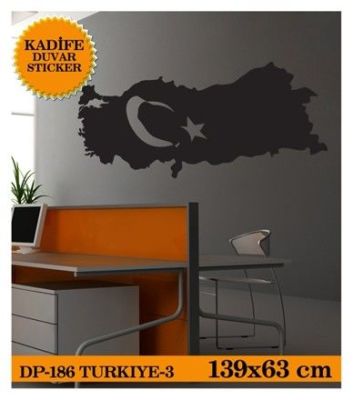 KADİFE DUVAR STICKER TÜRKİYE-3 139x63 CM