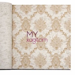 Kahve Damask Vinil Duvar Kağıdı Royal Port 8804-06 - 1