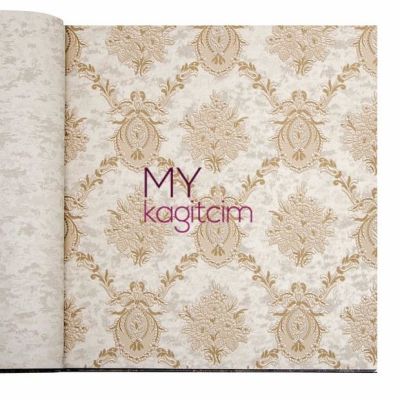 Kahve Damask Vinil Duvar Kağıdı Royal Port 8804-06