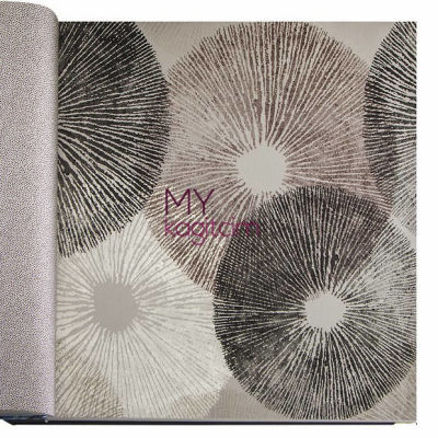 Kahve Geometrik Vinil Duvar Kağıdı Lucca 9905-04