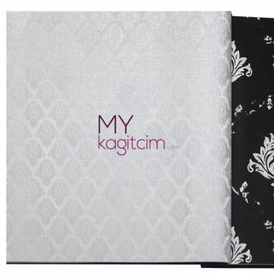 Kırık Beyaz Gri Ufak Damask Vinil Duvar Kağıdı Bossini 2208-05