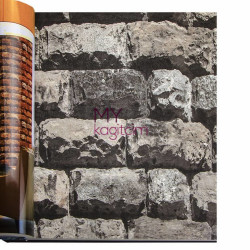 Decowall Lucca 10 m² - Koyu Kahve 3d Taş Desen Vinil Duvar Kağıdı Lucca 9912-01