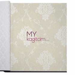 Decowall Bossini 10 m² - Krem Damask Vinil Duvar Kağıdı Bossini 2207-04