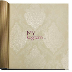 Decowall Lucca 10 m² - Krem Damask Vinil Duvar Kağıdı Lucca 9907-03