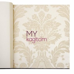 Krem Damask Vinil Duvar Kağıdı Royal Port 8801-01 - Decowall Royal Port 16,5 m²