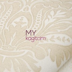 Krem Damask Vinil Duvar Kağıdı Royal Port 8801-01 - 2