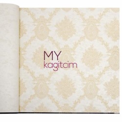 Krem Damask Vinil Duvar Kağıdı Royal Port 8804-01 - Decowall Royal Port 16,5 m²