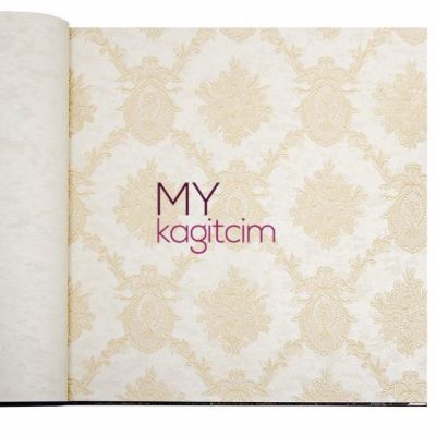 Krem Damask Vinil Duvar Kağıdı Royal Port 8804-01