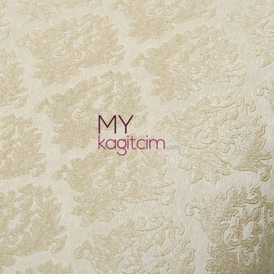 Krem Ufak Damask Vinil Duvar Kağıdı Bossini 2208-04