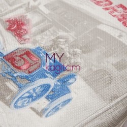 Mavi Gri Kahve Pop Art Vinil Duvar Kağıdı Royal Port 8816-02 - 2