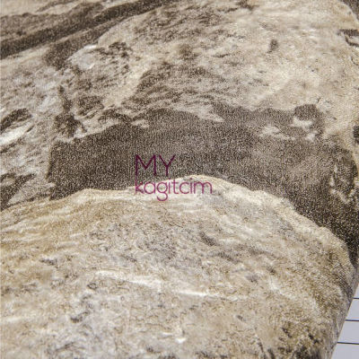 Orta Kahve 3d Taş Desen Vinil Duvar Kağıdı Lucca 9912-03
