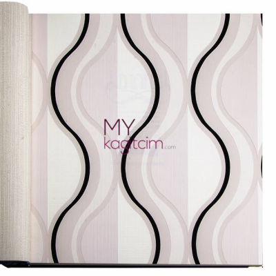 Pembe Siyah Geometrik Vinil Duvar Kağıdı Lucca 9901-02