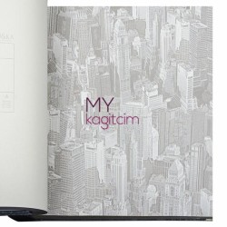 Pop Art Açık Gri Duvar Kağıdı İnception Manhattan 71138-1 - Thumbnail