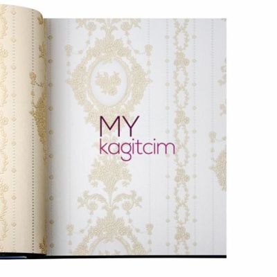 Saray Damask Beyaz Altın Duvar Kağıdı Gordion 2608-1