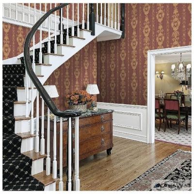 Saray Damask Bordo Altın Duvar Kağıdı Gordion 2608-4