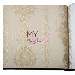 Adawall Gordion 16,5 m² - Saray Damask Kahve Altın Duvar Kağıdı Gordion 2608-2