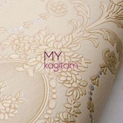 Saray Damask Kahve Altın Duvar Kağıdı Gordion 2608-2
