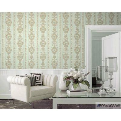 Saray Damask Mavi Altın Duvar Kağıdı Gordion 2608-3