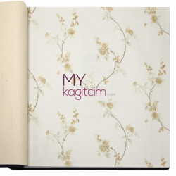Decowall Bossini 10 m² - Sarı Çiçekli Sarmaşık Vinil Duvar Kağıdı Bossini 2202-03