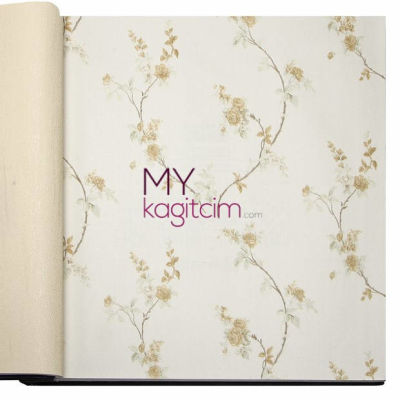 Sarı Çiçekli Sarmaşık Vinil Duvar Kağıdı Bossini 2202-03