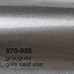 Simli Araç Kaplama Folyosu Oracal 970 Glossy (Parlak) 935 Grey Cast Iron - Oracal 970 Glossy Metalik Parlak