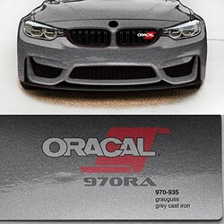 Simli Araç Kaplama Folyosu Oracal 970 Glossy (Parlak) 935 Grey Cast Iron - 2