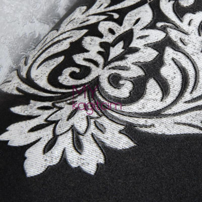 Siyah Beyaz Damask Vinil Duvar Kağıdı Bossini 2207-05
