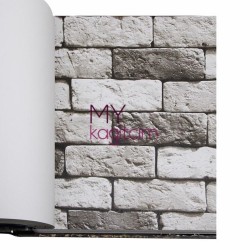 BB Ainos 16,5 m² - Taş Desen 3d Gri Vinil Duvar Kağıdı Ainos 6551-2