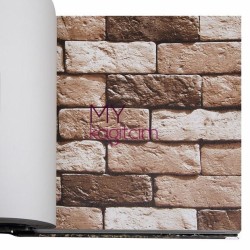 BB Ainos 16,5 m² - Taş Desen 3d Kahve Vinil Duvar Kağıdı Ainos 6551-1
