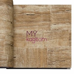 Adawall Anka 16,5 m² - Tas Desen Yerli Duvar Kağıdı Eskitme Sıva Kahve Anka 1605-3