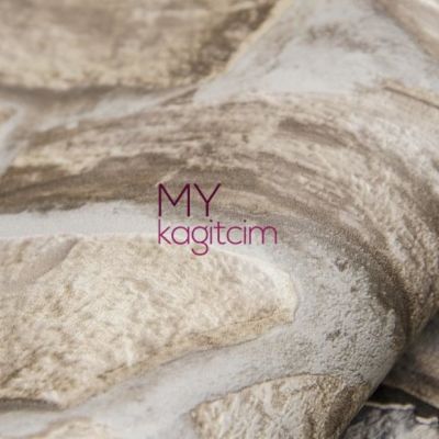 Tas Desen Yerli Duvar Kağıdı Krem Kayrak Tasi 3d Anka 1604-1