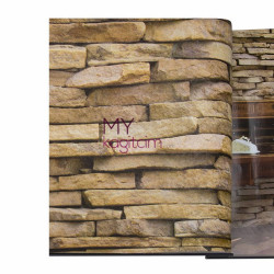 Decowall Crown 16,5 m² - Tas Desen Yerli Duvar Kağıdı Kultur Tasi 3d Dogal Sarı Crown 4410-01