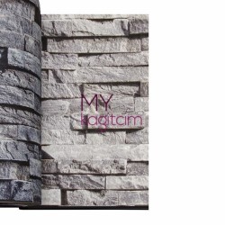 Adawall Anka 16,5 m² - Tas Desen Yerli Duvar Kağıdı Kultur Tasi Gri Beyaz 3d Anka 1603-3