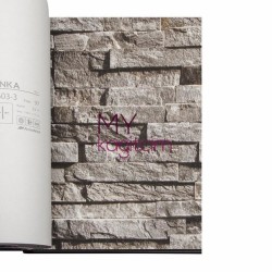 Adawall Anka 16,5 m² - Tas Desen Yerli Duvar Kağıdı Kultur Tasi Koyu Kahve 3d Anka 1603-2