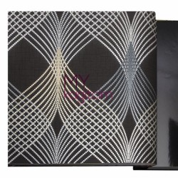 Adawall Anka 16,5 m² - Tasarim Yerli Duvar Kağıdı Geometrik Dalgali Desen Siyah Anka 1620-4