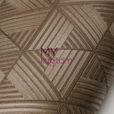 Tasarim Yerli Duvar Kağıdı Geometrik Ucgen Koyu Kahve Anka 1616-4