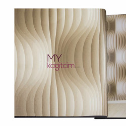 Decowall Crown 16,5 m² - Tasarim Yerli Duvar Kağıdı Kahve Krem Dalgali 3d Crown 4416-03